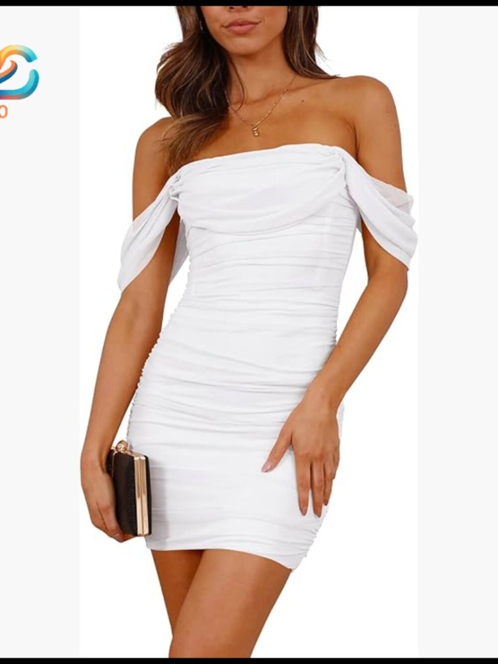 Off Shoulder Ruched Bodycon Mini Dress for Parties and Weddings